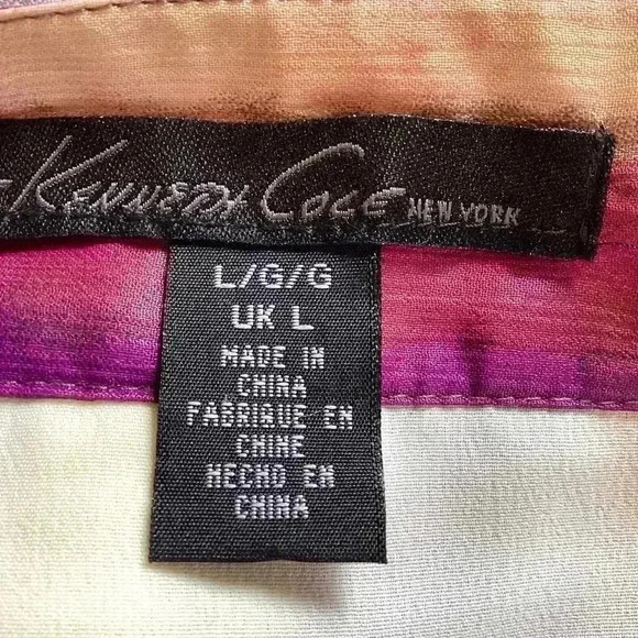 Kenneth Cole Multicolor Asymetical Pleated A-Line Midi Skirt Size Large - Picture 6 of 11